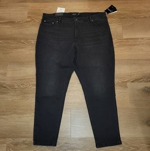 Lauren Ralph Lauren High Rise Skinny Ankle Jeans Black Wash Women's Size 20W New